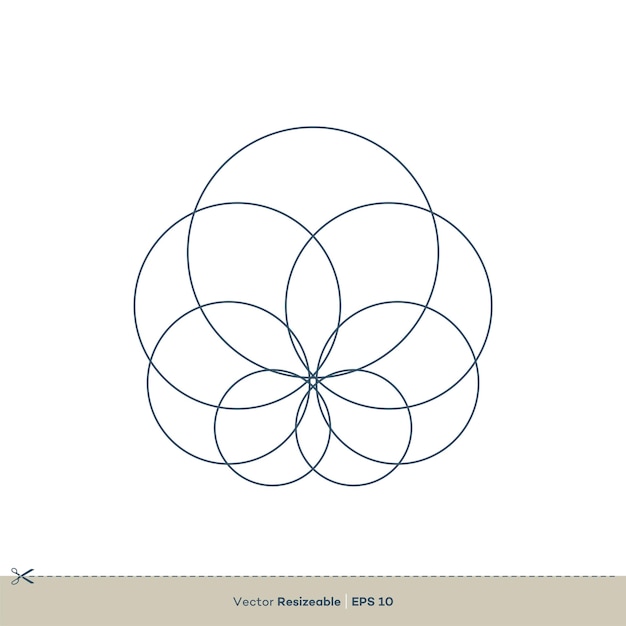 Sier Cirkel Lijnen Vector Logo Template Illustratie Ontwerp