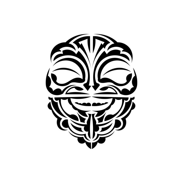 Sier gezichten Maori tribale patronen Geschikt voor tatoeages Geïsoleerd op witte achtergrond Zwarte ornament vector