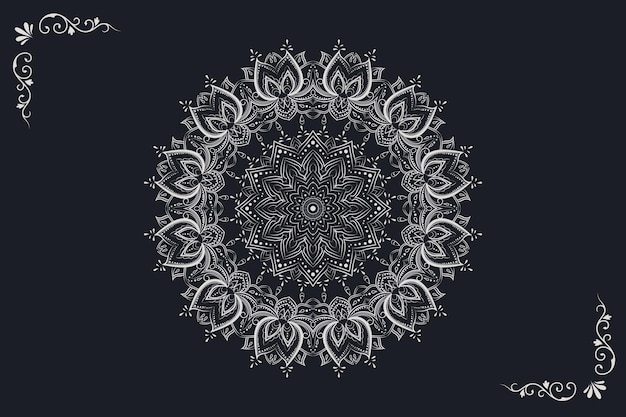 Vector sier luxe mandala patroon achtergrondontwerp