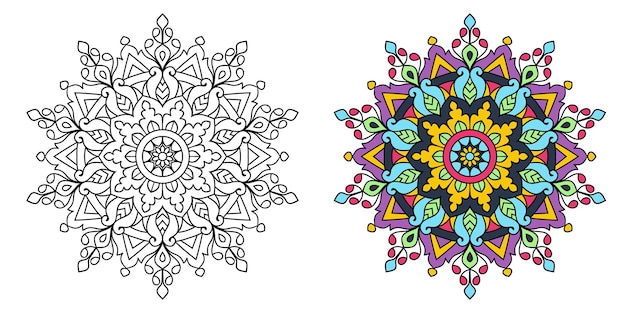 Sier mandala ontwerp kleurboekpagina voor volwassenen