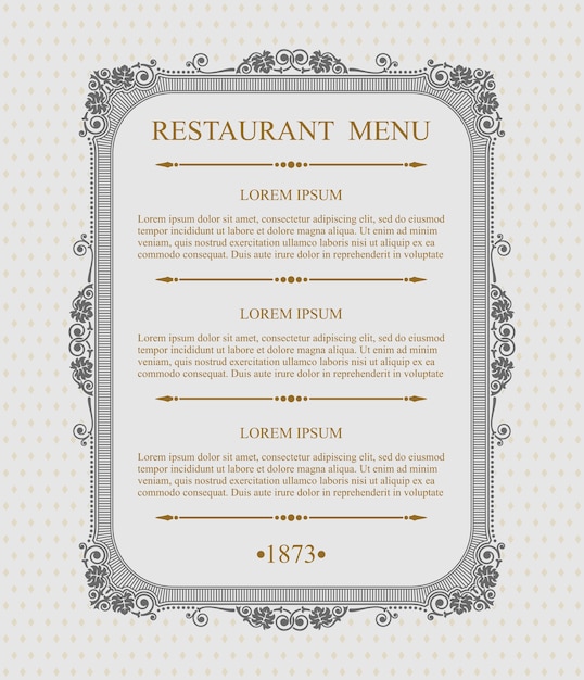 Vector sierlijk restaurantmenu typografische ontwerpelementen, kalligrafische sierlijke sjabloon,