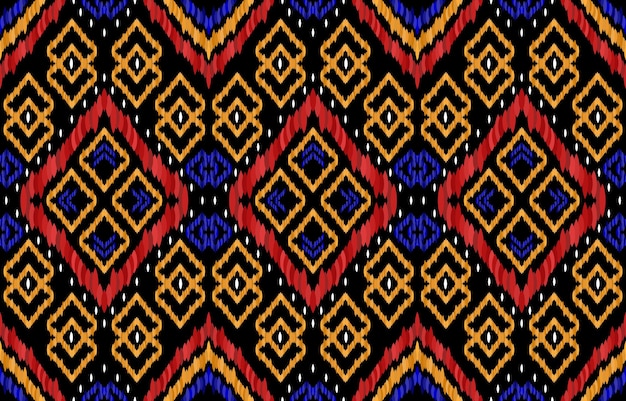 Sierlijke ikat-patronen. Geometrische tribal vintage retro stijl. Etnische stof ikat naadloze patroon.