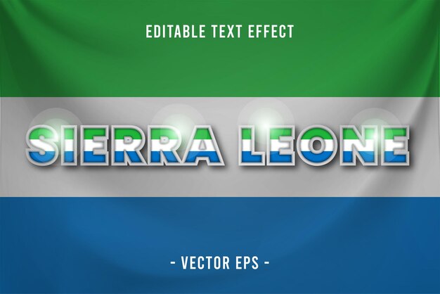 Sierra Leone bewerkbaar teksteffect