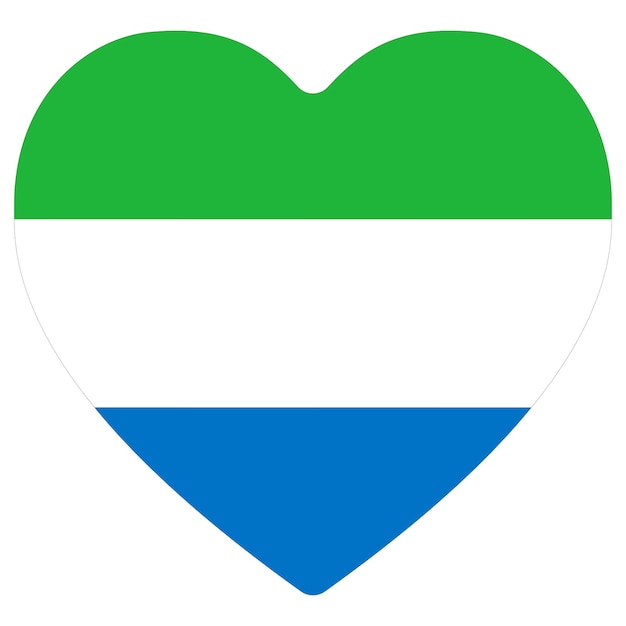 Vector sierra leone flag in heart design shape fag of sierra leone icon