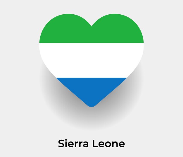 Sierra Leone flag heart shape icon vector illustration