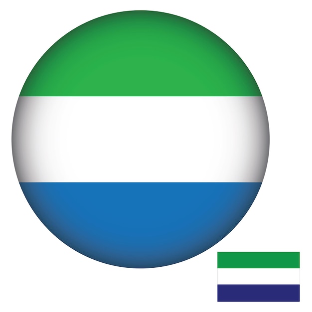 Vettore vettori di forma rotonda della bandiera della sierra leone