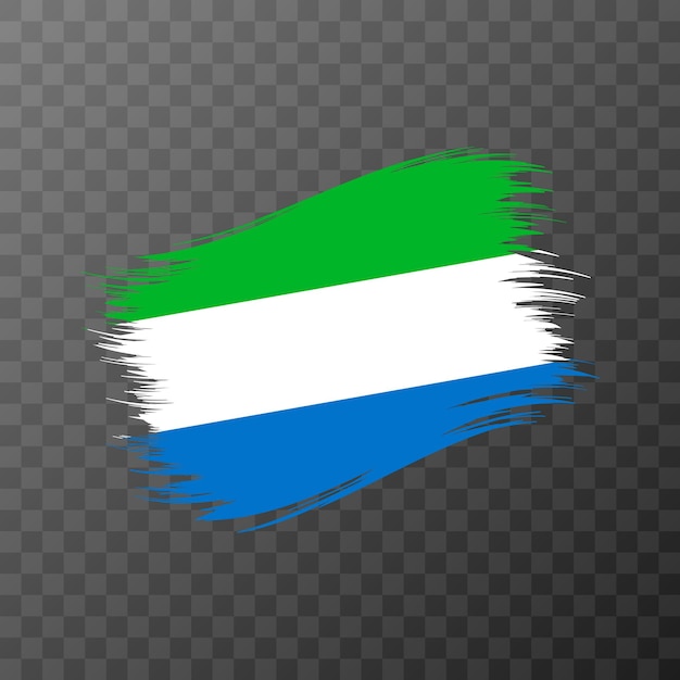 Sierra Leone national flag Grunge brush stroke Vector illustration on transparent background