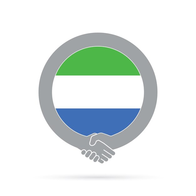 Sierra leone vlag handdruk pictogram overeenkomst welkom samenwerking concept