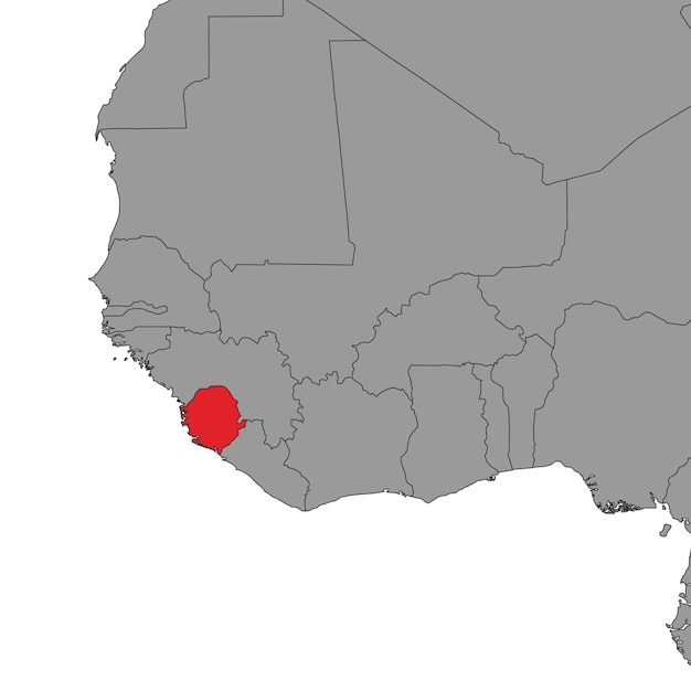 Sierra leone sulla mappa del mondo illustrazione vettoriale