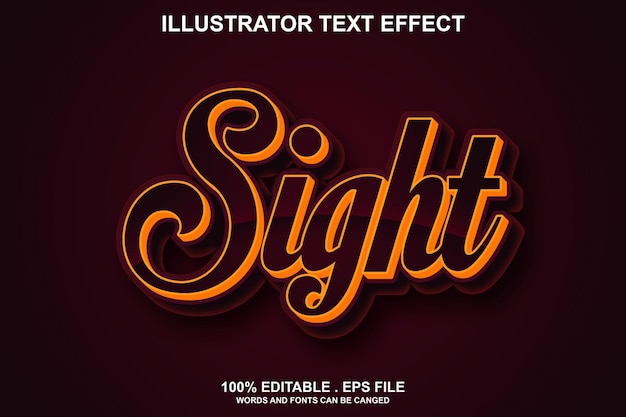 Sight text effect editable