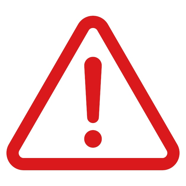 Sign attention warning error danger red triangle with exclamation mark caution accident alarm alert