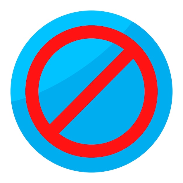 Sign ban isolated round button prohibition no warning and forbidden prohibited and forbid vector flat design illustration