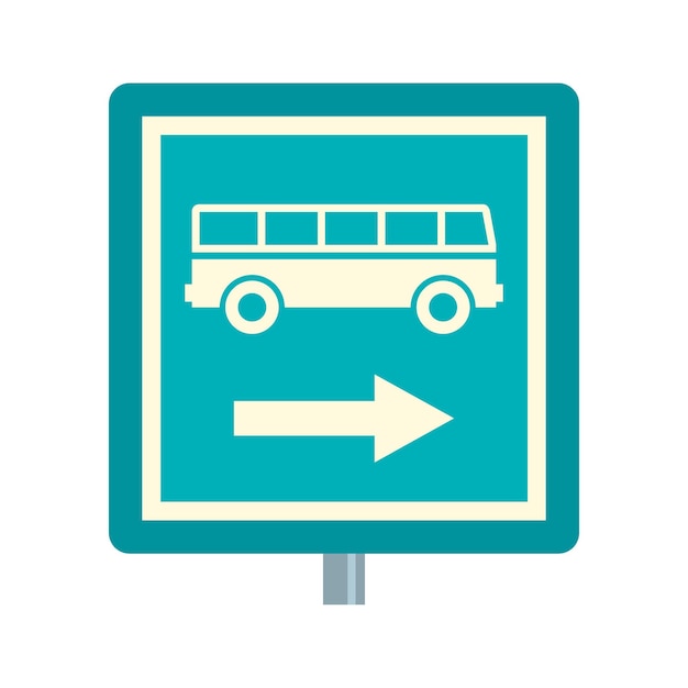 Vector sign bus stop icon flat illustration of sign bus stop vector icon for web design