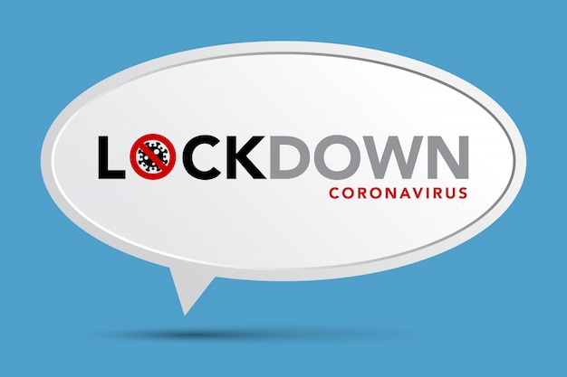 Sign caution coronavirus. lockdown banner.