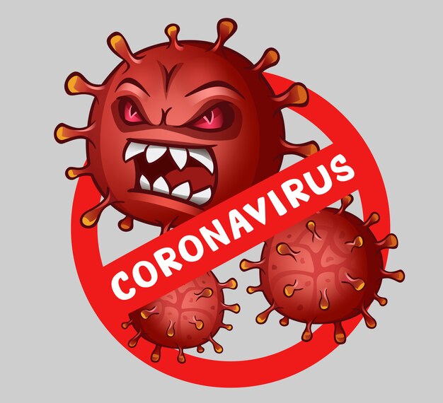 Firma cautela virus con il testo coronavirus