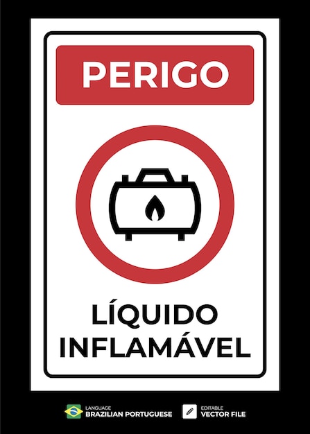 Sign flammable liquid hazard