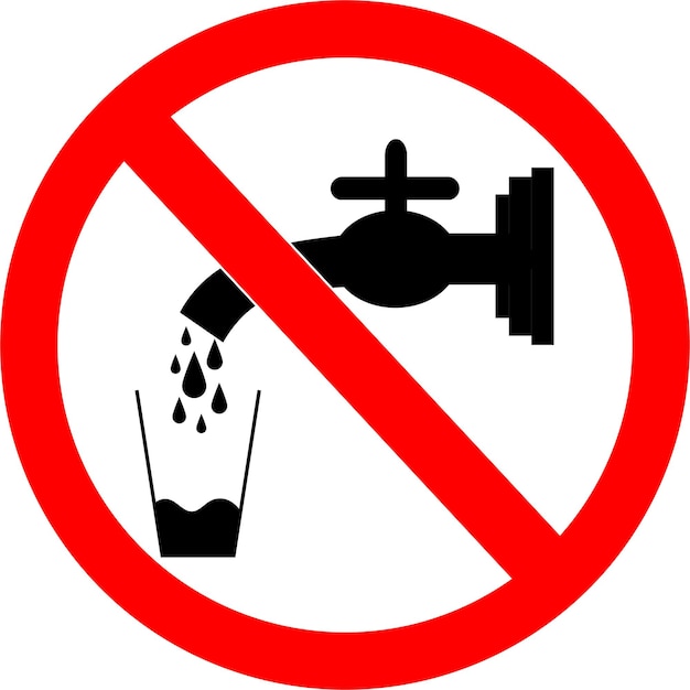 Vector sign of forbidden to drink water nonpotable water