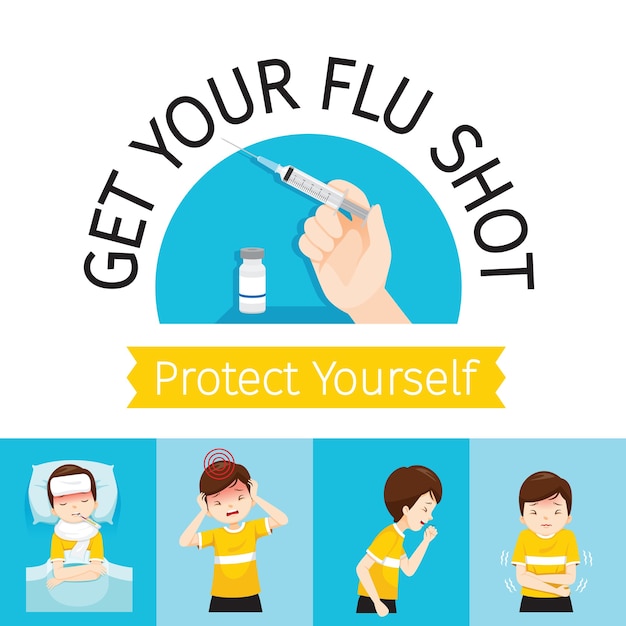 Sign of get your flu shot illustration