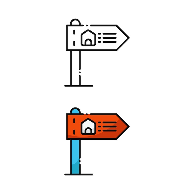 Sign home icon design in two variation color