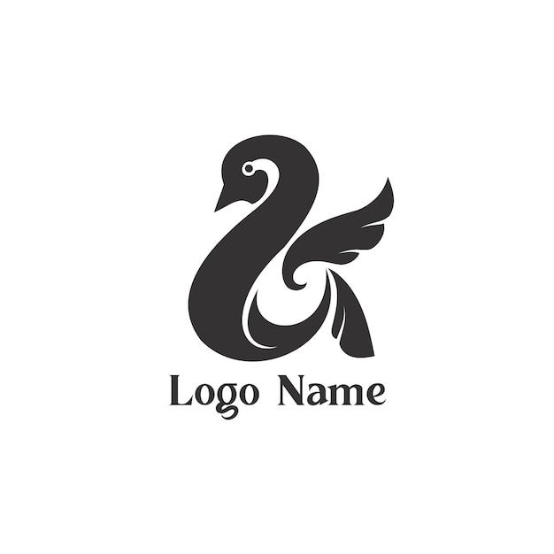 and sign logo swan logo vector
