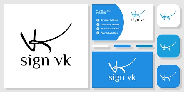 sign monogram in combination letters alphabet typography handwriting with business card template