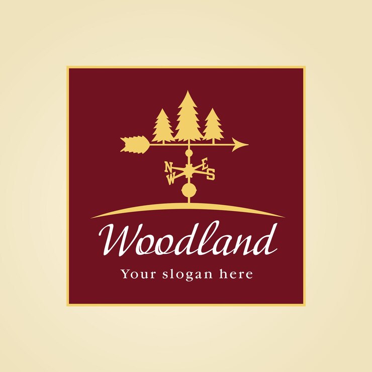 Vector sign for a national park or cottage town decoration wood land vector logo landscaping business