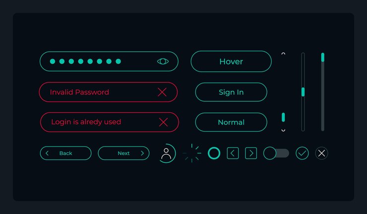 Vector sign in process ui elements kit