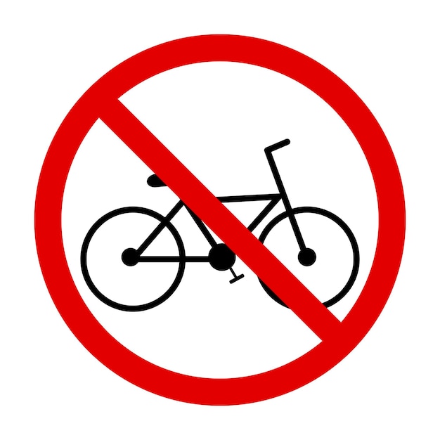 Sign prohibiting the use of a bicycle Cycling warning vector icon