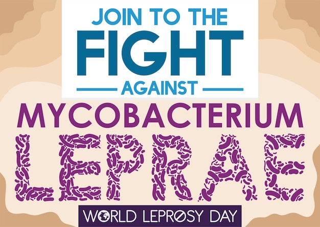 Vector sign promoting efforts to fight against the cause of leprosy