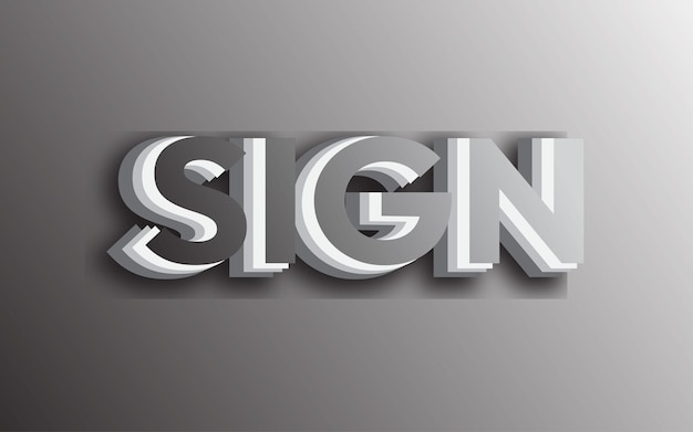 Vector sign text effect editable