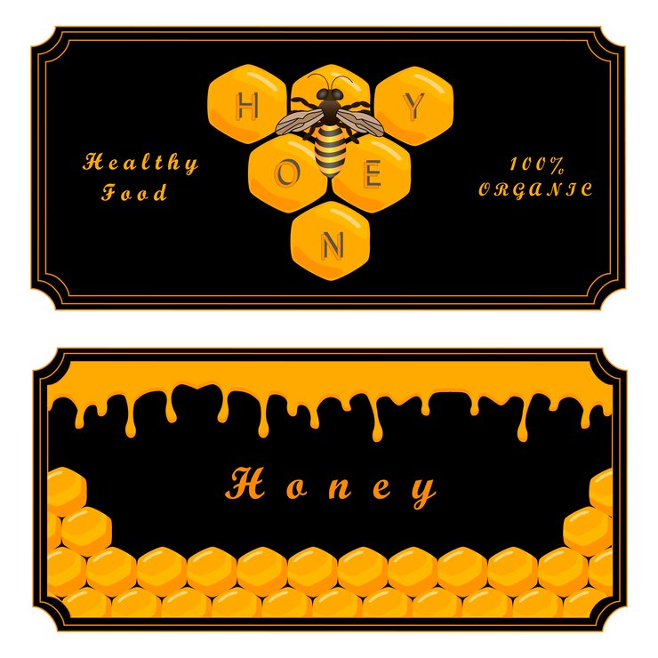 Vector a sign that says organic honey on it