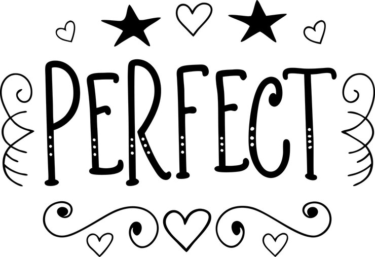 a sign that says quot perfect perfect quot is above a star with hearts and a heart with a heart on i