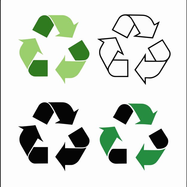 Vector a sign that says recycle in green and black