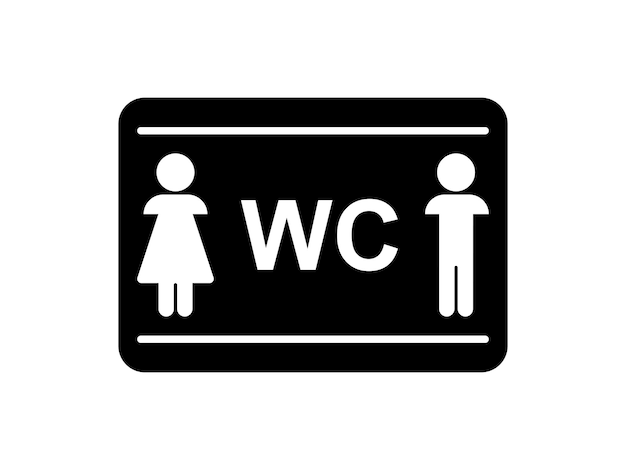 Vector a sign on the toilet door a man and a woman