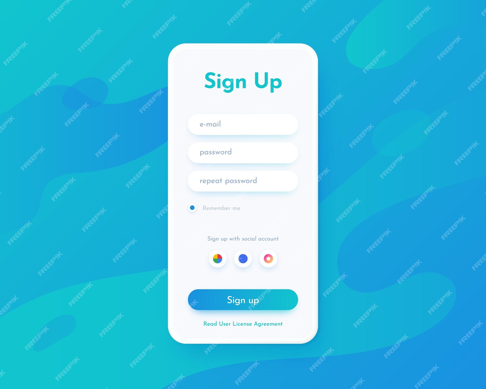 Premium Vector | Sign up screen Mobile app UI for registration with ...