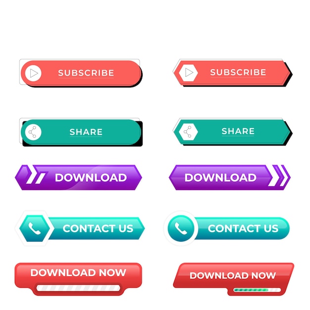 sign up and sign in button set flat design on white background