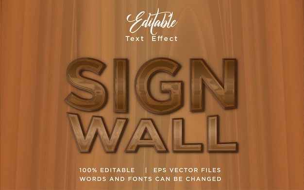 Vector sign wall text style effect template