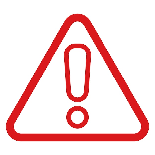 Sign warning danger caution icon triangle red error risk spam