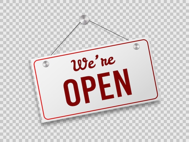 We are open business door signage for unlock Vector Image