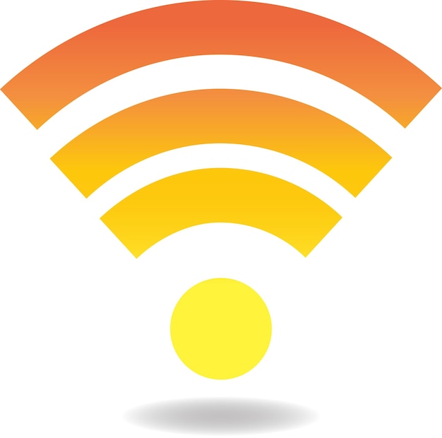 Sign Wifi orangeyellow osolated on white Vector illustration