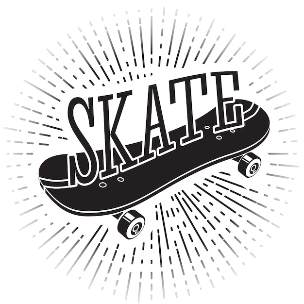 Vector sign with word skate riding on it.