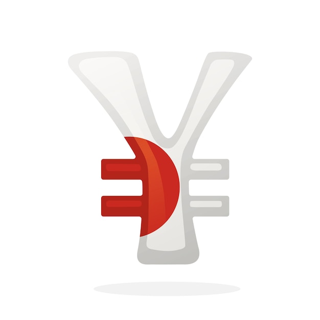 국기 색상에서 엔의 기호 세계 통화 벡터 일러스트 레이 션의 상징