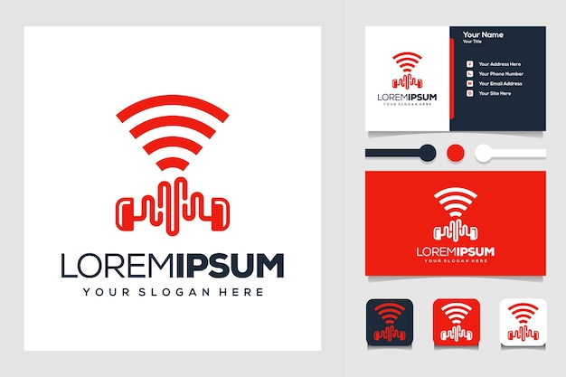 Signaal muziek modern logo sjabloon voor visitekaartjes