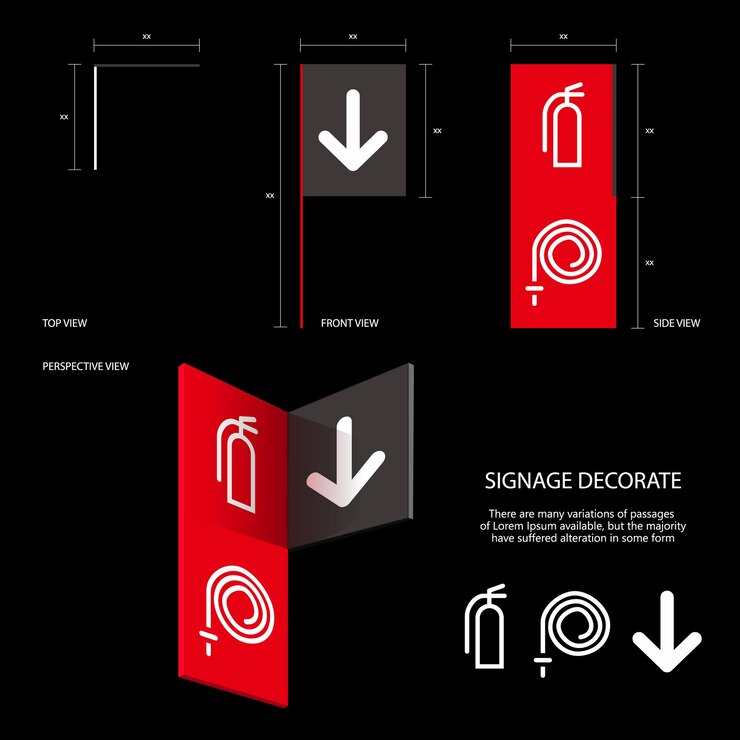 Vector signage advertising for decorate on dark background