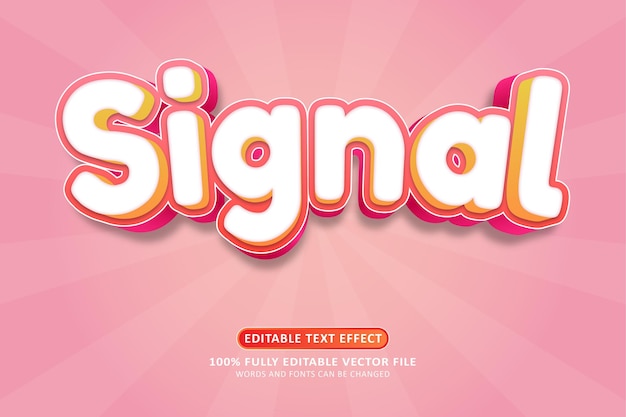 Vector signal 3d text effect editable modern style