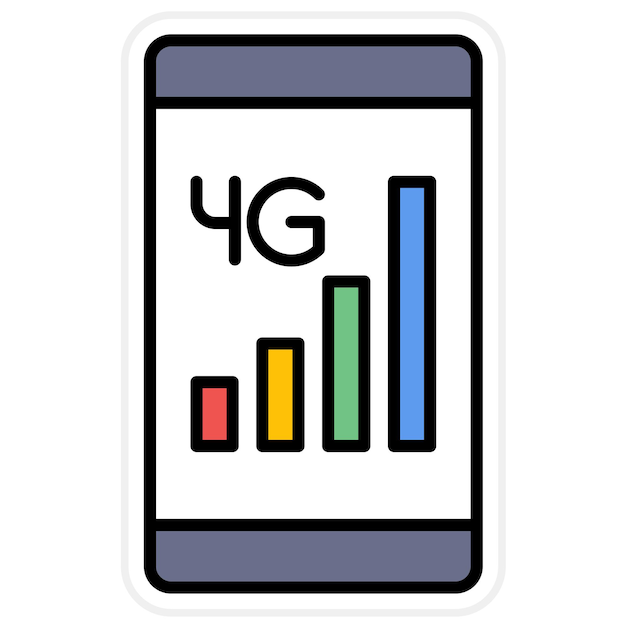 Signal Cellular 4 Bar icoon vector afbeelding Kan worden gebruikt voor Mobile UI UX