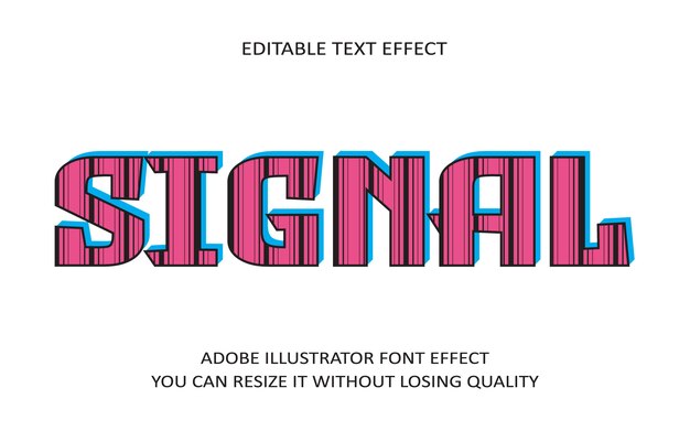 Vector signal editable text effect