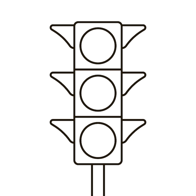 Signal electric traffic light line icon stoplight direction control regulation transport, pedestrian