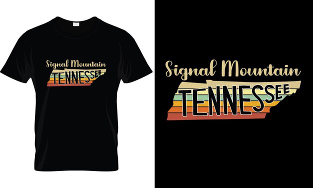 Signal Mountain Tennessee TShirt with flag vector illustration Premium Vector