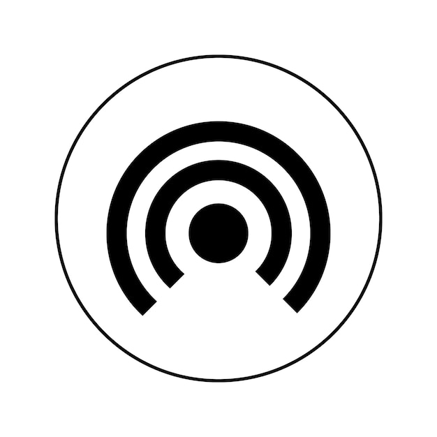 signal solid icon with circle